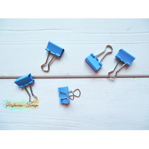 Зажим металлический декоративный, цвет голубой, 19 мм, 1 шт